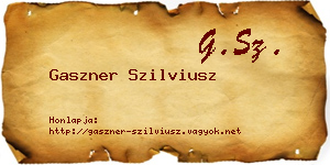 Gaszner Szilviusz névjegykártya